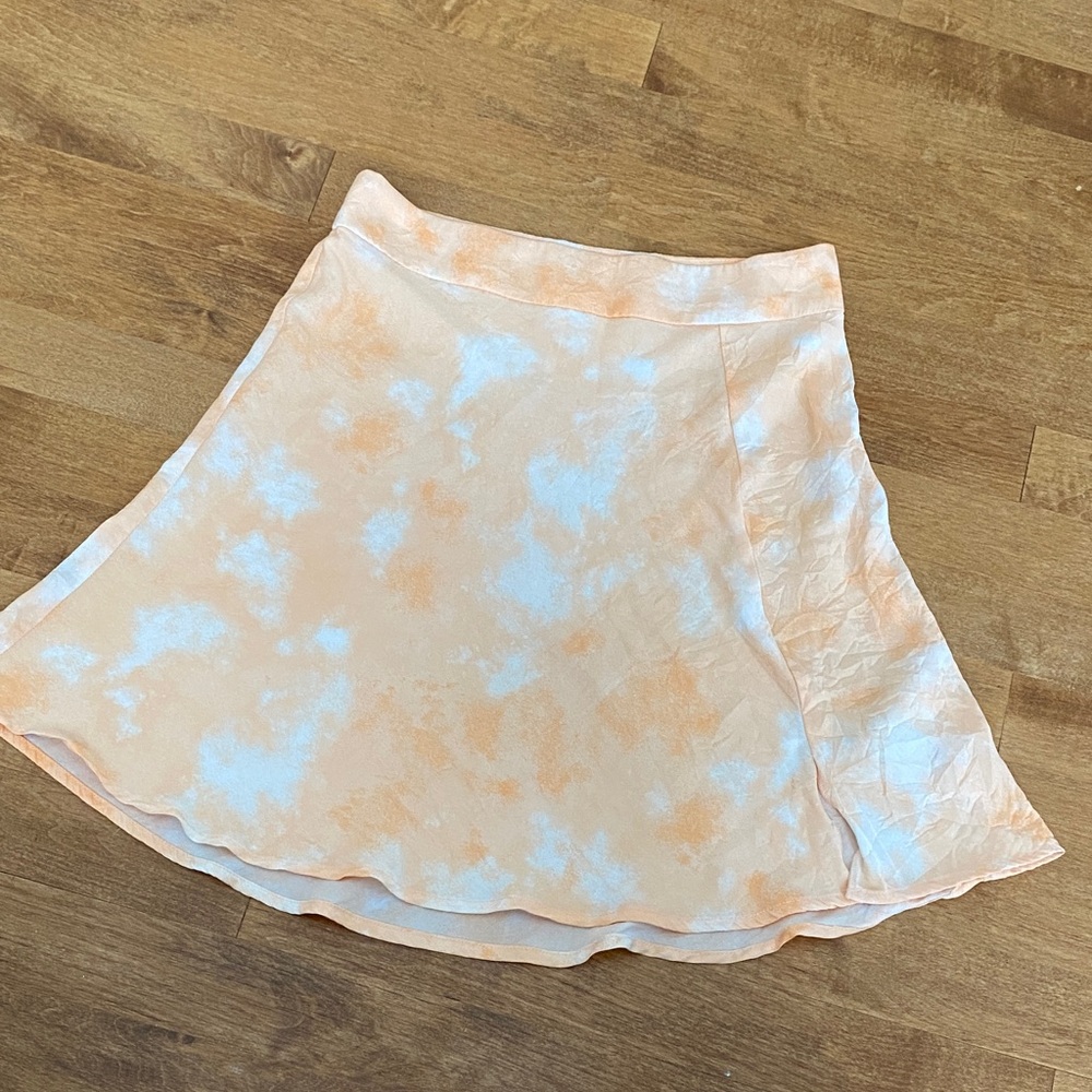 Peach and White Women's Free People Skirt
